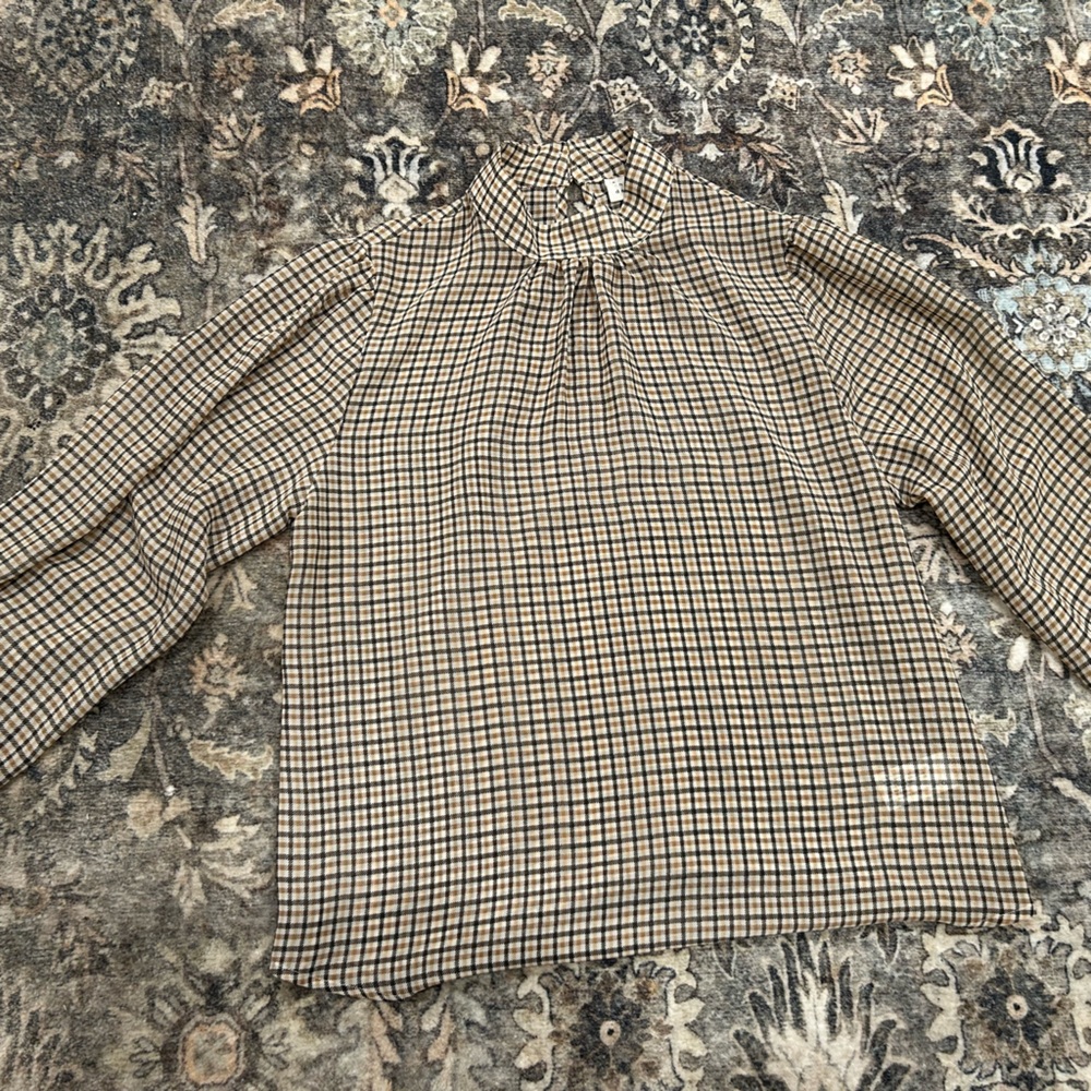 a new day Black and Cream Checkered Blouse